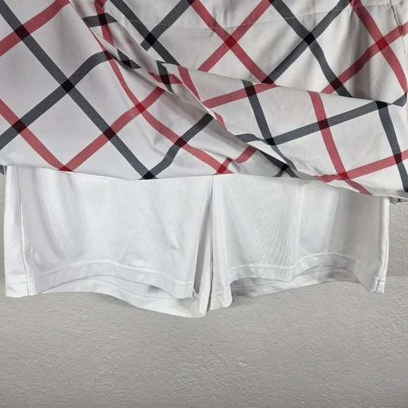 Lady Hagen Golf Skort Blue Plaid Size 10 Sides Pockets White And Red Strech - Picture 11 of 16